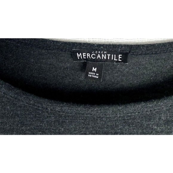 J. Crew J7339 Woman's Blue While Polka Dot Hem On Gray Long Sleeve Knit Top M - Picture 3 of 7